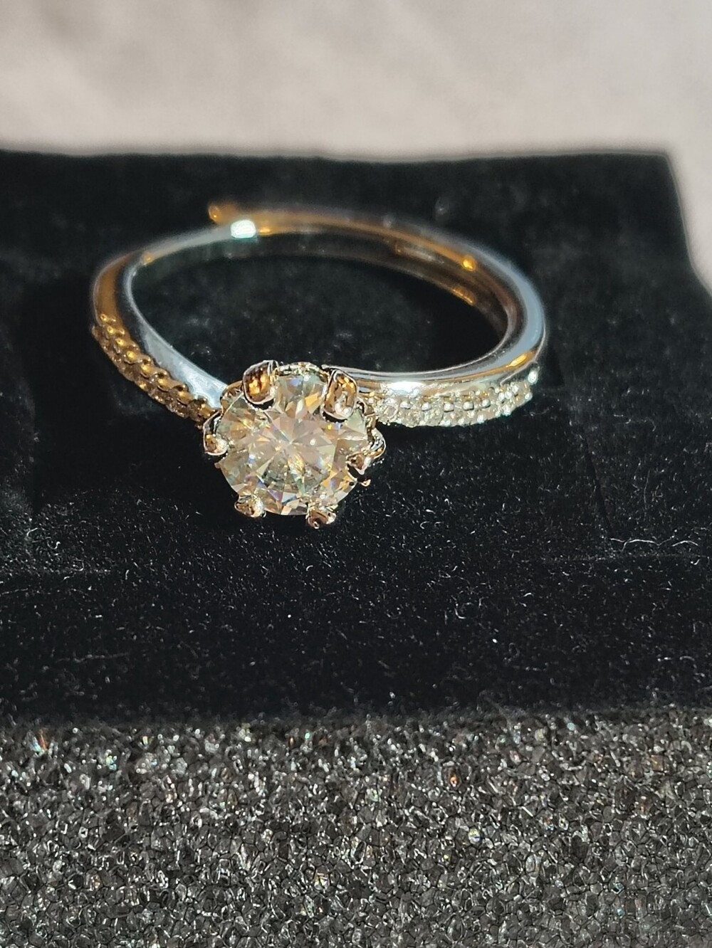 Sparkling Round CZ Solitaire Ring in Silver-Tone